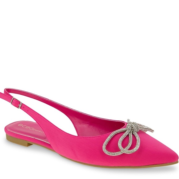 🆕 BCBGeneration Pink Slingback Bow Shoes - Picture 5 of 7